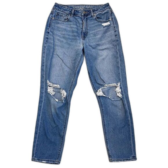 American Eagle Outfitters Denim - American Eagle Outfitters Classic Blue Distressed Women’s Mom Jeans Sz 4 Short